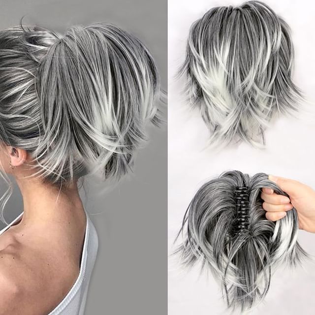 Jasmintinea-Gradient Hair Bun Wig