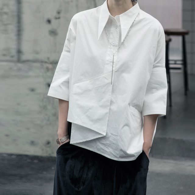 SIMPLE BLACK-34-Sleeve Shirt