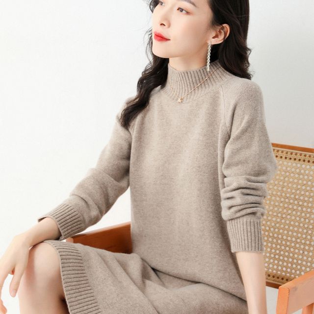 Weelop-Turtleneck Sweater Dress