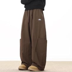 Mid Rise Plain Faux Leather Straight Leg Pants