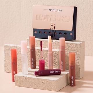 BEAUTY GLAZED - Set of 8: Matte Liquid Lipstick + Lip Oil + Lip Balm