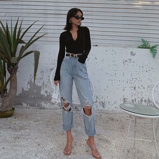Colada-Cutout Straight Leg Jeans