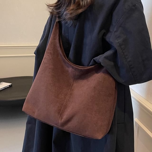 KOCORE-Einfarbige Schultertasche aus Kunstwildleder