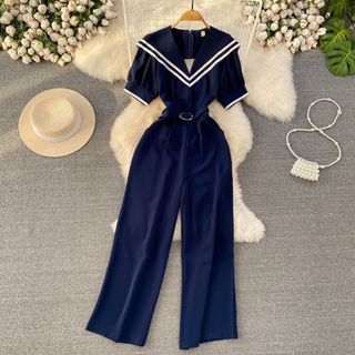 ri　SAILOR LACE COLLAR JUMP SUIT AMERI VINTAGE | snap account | . SAILOR LACE COLLAR JUMP