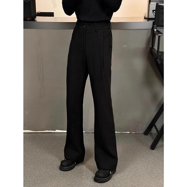Chuoku-Mid Rise Plain Bootcut Dress Pants