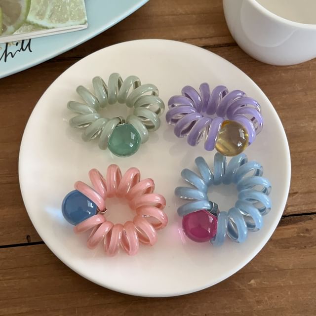 Kayochs-Bead Spiral Hair Tie
