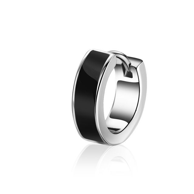 Prushia-Two Tone Stainless Steel Hoop Earring