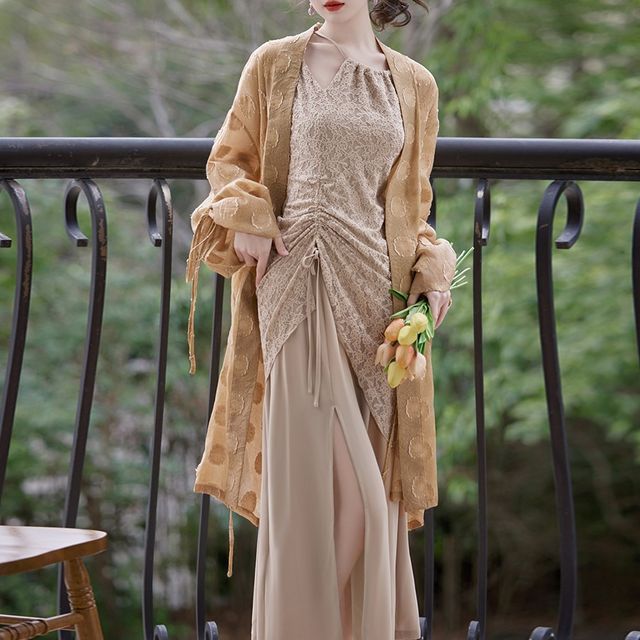Open Front Maxi Dress