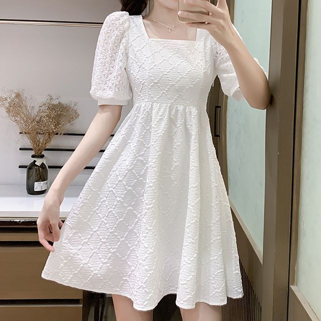 White colour frock on sale design