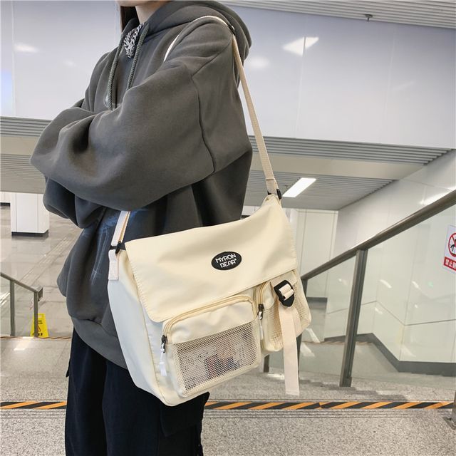 Gokk Lettering Lightweight Messenger Bag YesStyle