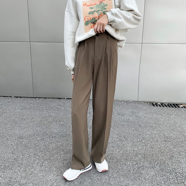 Indiclofie - High Waist Wide Leg Dress Pants | YesStyle