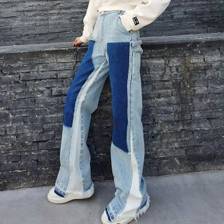 Benarama - Patchwork Wide-Leg Jeans