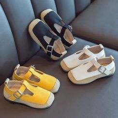 Doradas - Kids Belted Canvas Cutout Flats Doradas - Kids Belted Canvas Cutout Flats