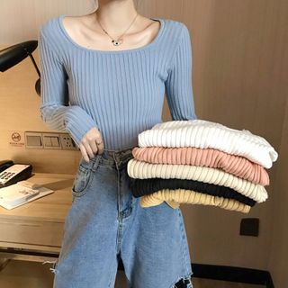 knitted top full sleeves