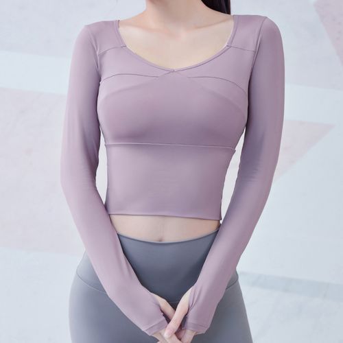 Ailea - Long-Sleeve Cropped Sports T-Shirt