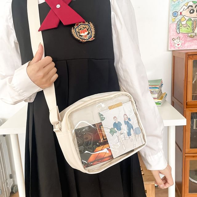 TangTangBags-PVC Panel Crossbody Bag