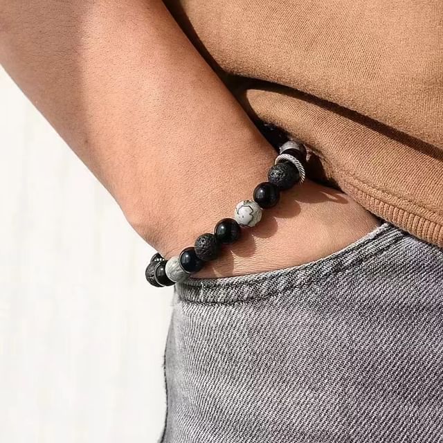 Lilafey-Faux Gemstone Bead Bracelet