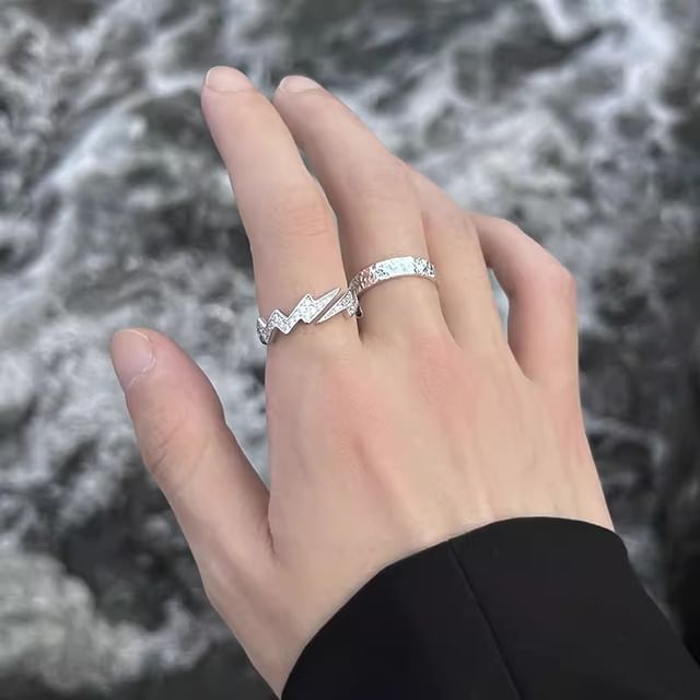 Andante-Textured S925 Sterling Silver Open Ring S999 Silver Open Ring