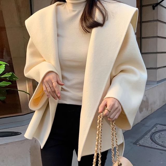 Coris-Open Front Plain Jacket