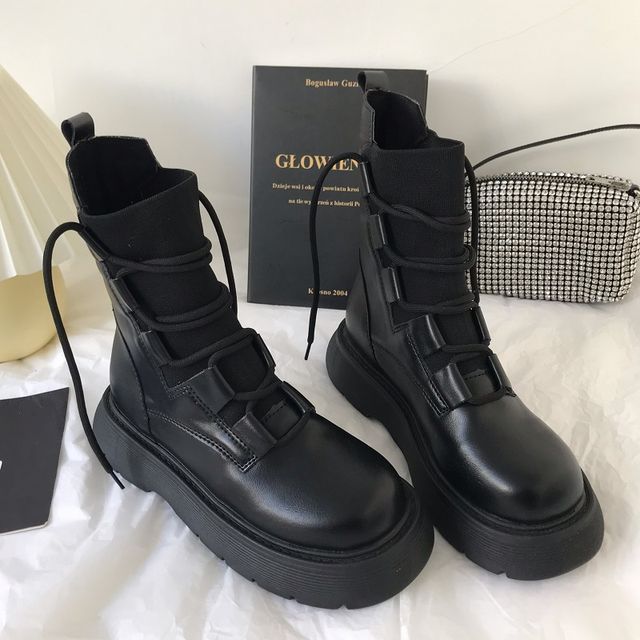 Queen Zoo-Platform Knit Short Boots