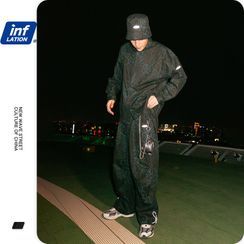 Newin - 豹紋寬鬆襯衫 / 直筒褲 Newin - 豹紋寬鬆襯衫 / 直筒褲