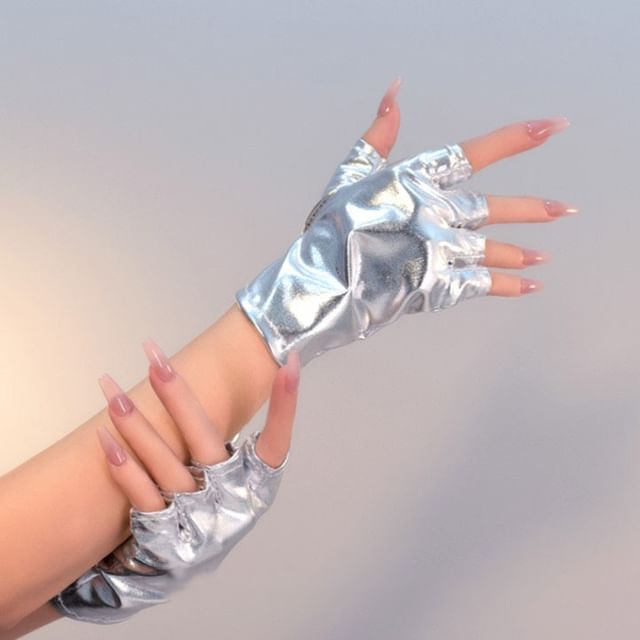 Drexxiax-Patent Fingerless Gloves