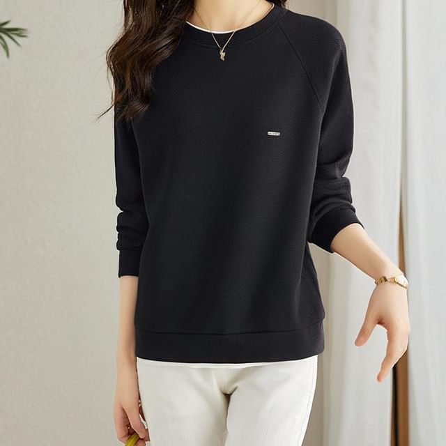 Jeonseon-Mock Two-Piece Crewneck Pullover