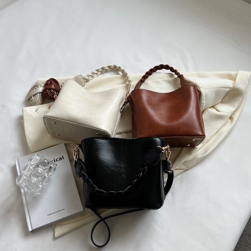 Faux Leather Bucket Bag