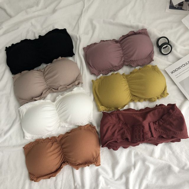 Wildery-Plain Ruffle Trim Bandeau