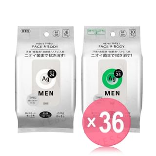 Shiseido - Ag Deo 24 Men Face & Body Sheet (x36) (Bulk Box)