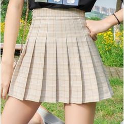 Carina - Plaid Pleated Mini Skirt Carina - Plaid Pleated Mini Skirt