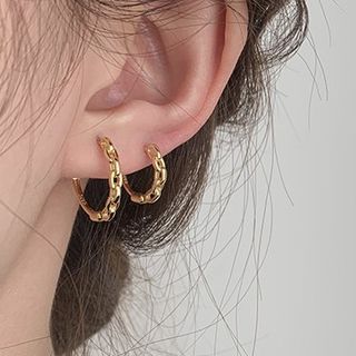 Hansha-Chained Sterling Silver Hoop Earring