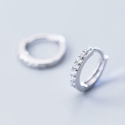 A’ROCH - 925纯银水钻迷你圈环耳环 A’ROCH - 925纯银水钻迷你圈环耳环