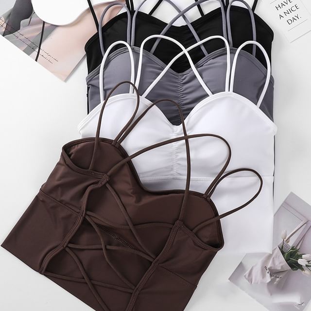Wildery-V-Neck Plain Bra Top