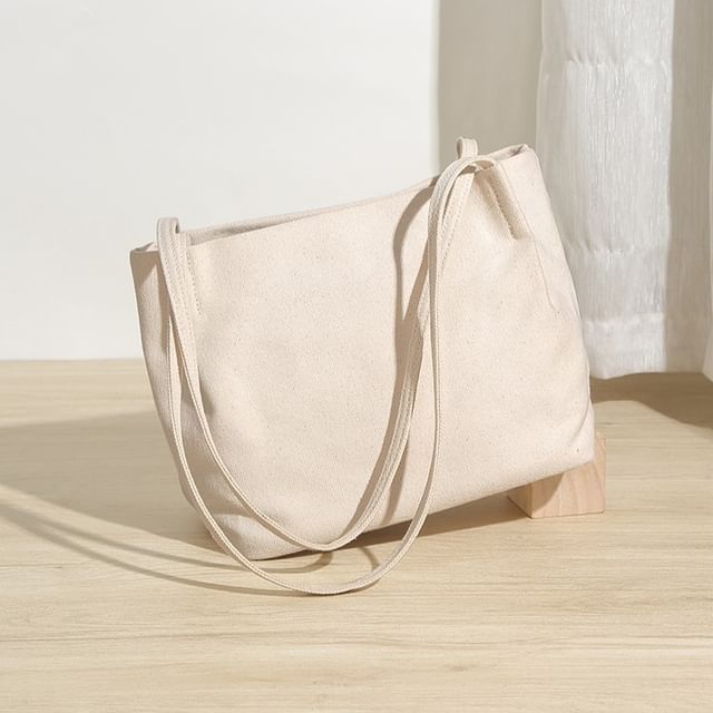 Melois-Plain Canvas Tote Bag