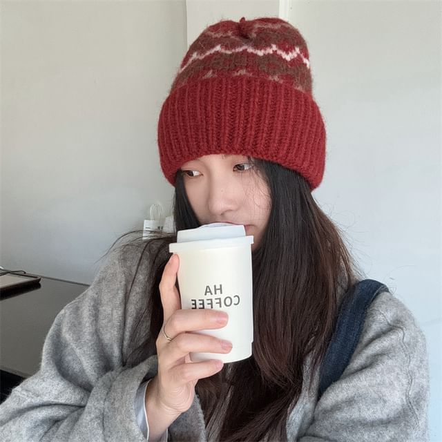 4-4 STUDIO-Striped Beanie