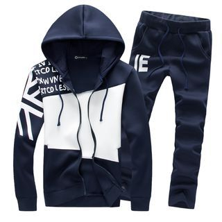 Bay Go Mall - Set: Hooded Zip Jacket + Sweatpants | YesStyle