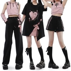 Kawaii Sweet Pink High-Waisted Straight Pants - Kawaii Fashion