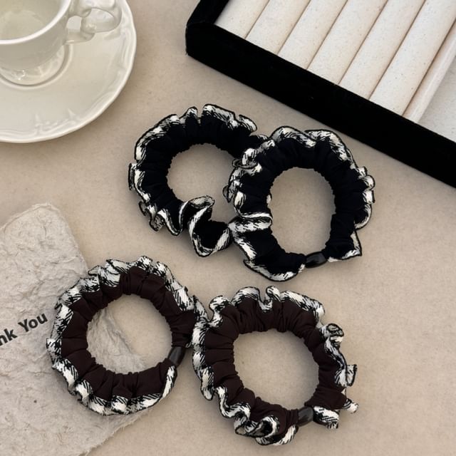 Kayochs-Plaid Ruffle Hair Tie