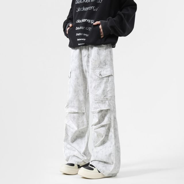 emeisa-Mid Rise Wide Leg Cargo Pants