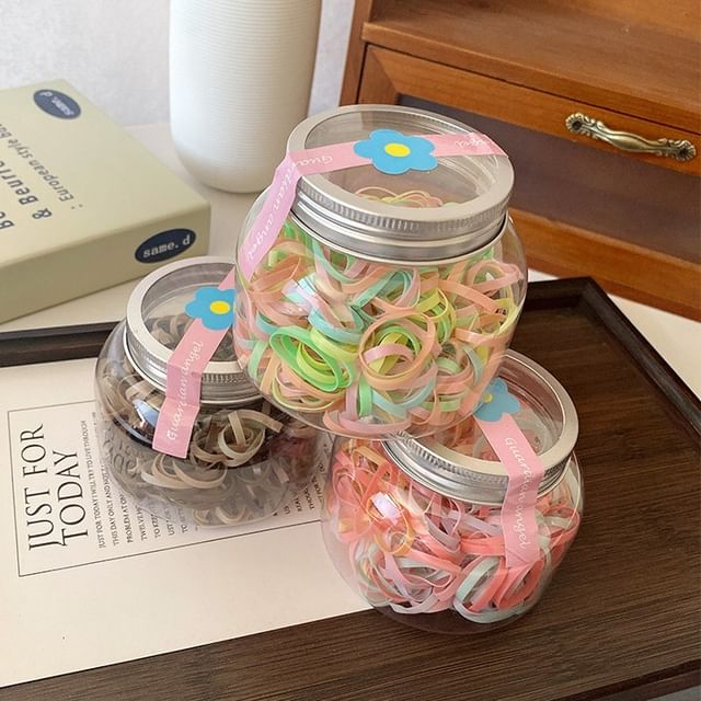 enthice-Plain Rubber Band Hair Tie Set