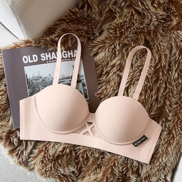 SESH - Plain Panel Mesh Wireless Bra | YesStyle