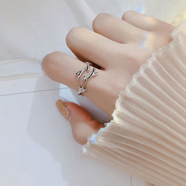 pexrl jewelry-Branches Sterling Silver Open Ring