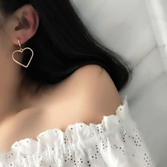 Mimishi - Heart-Shape Hook Earrings
