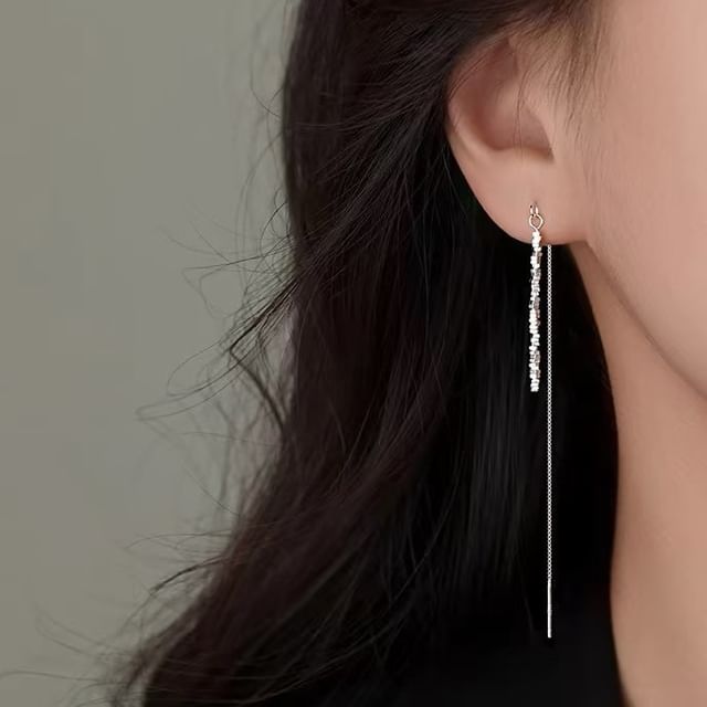 pexrl jewelry-S925 Sterling Silver Threader Earring