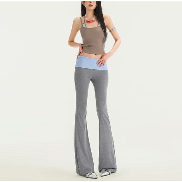 Denimot-Low Rise Paneled Flared Pants Various Designs