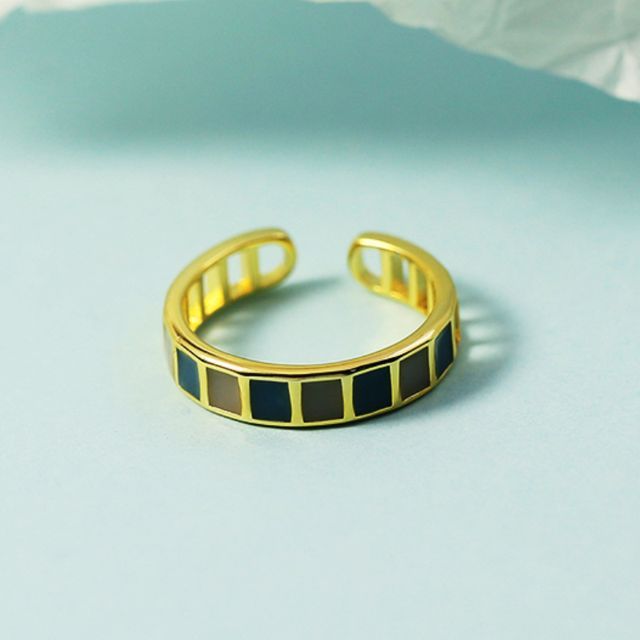 Forainer-Glaze Alloy Open Ring