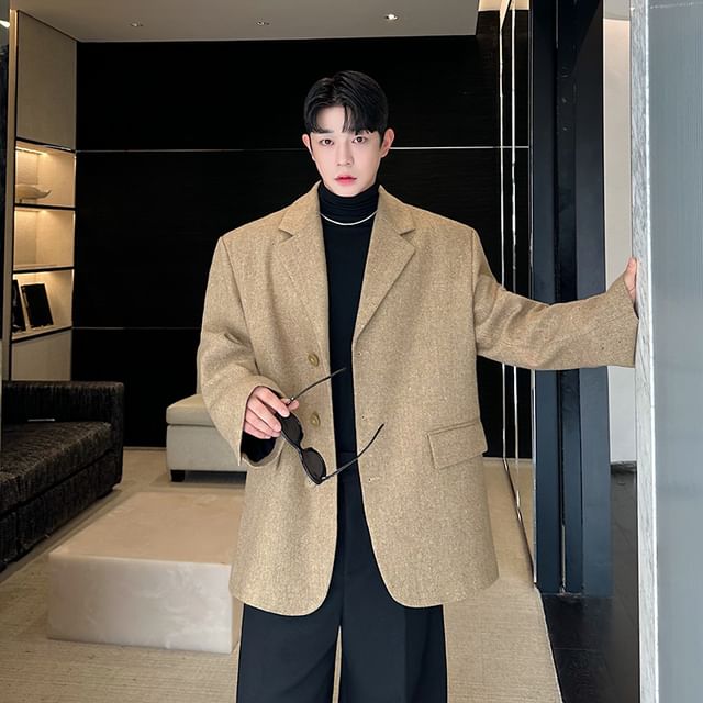 Patow-Plain Single-Breasted Blazer
