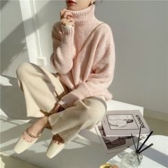 Abapov - Plain Knit Pants / Sweater