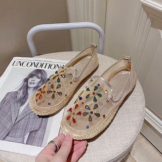 rhinestone flat mules